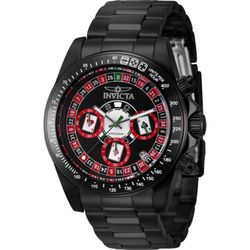 Invicta Speedway Roulette Casino Chronograph GMT Quartz Black Dial 44646