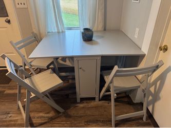 Grey Dining Table w/ 4 Foldable Chairs. Open to Offers