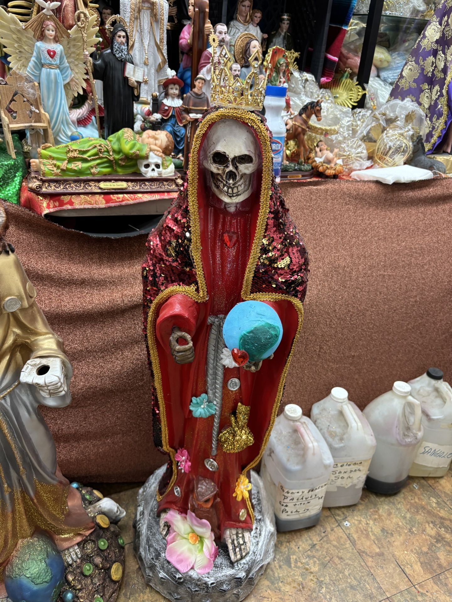 Santa muerte Roja lentejuela