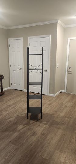 Black Wood Corner Wall Shelf