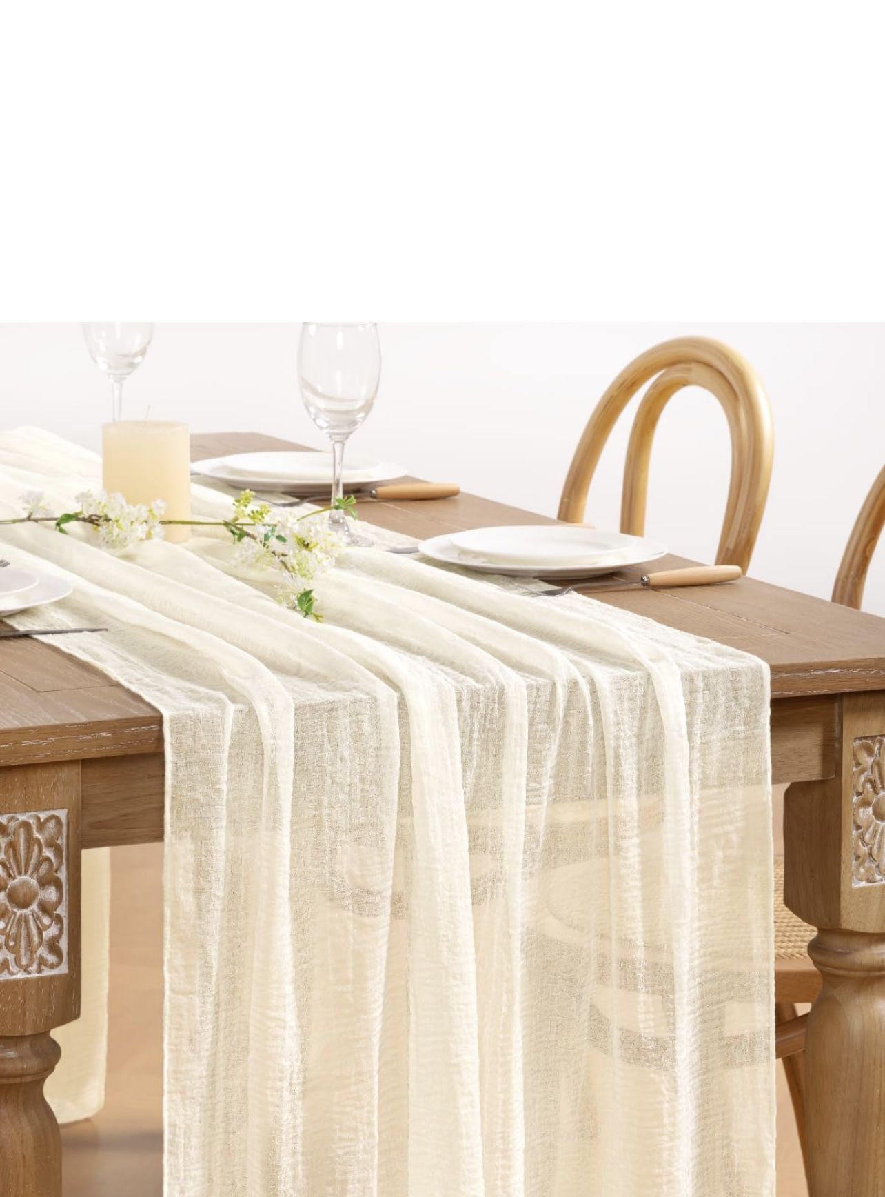 Cheese Cloth Table Runners (ivory)