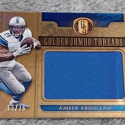 Ameer Abdullah 13/75 Gold Standard Patch Jersey Detroit Lions  2017