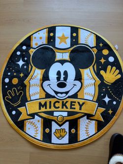 Round kids rug 39 inch black&gold