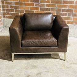 RH Italia Leather Taper Arm Chair -Delivery Available