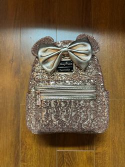 Loungefly Minnie Mouse Sequin Mini Backpack – Rose Gold