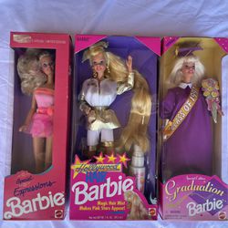 Rare, Vintage Barbie Collection - Special Expression, Hollywood Hair, And 1997 Graduation Barbies