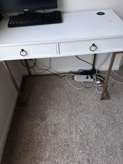 White & Gold Office Desk