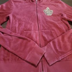 JUICY COUTURE BOUTIQUE 1963 ROYALTY PINK VELVET JACKET SIZE "L"