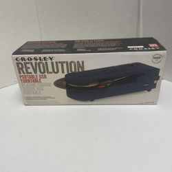 Crosley Revolution Portable USB Turntable  Record Player CR6020A-BL - BLUE - NEW
