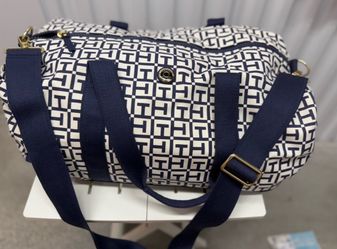 Tommy Hilfiger Duffel Tote Navy/ White Gold Hardware - New Never Used