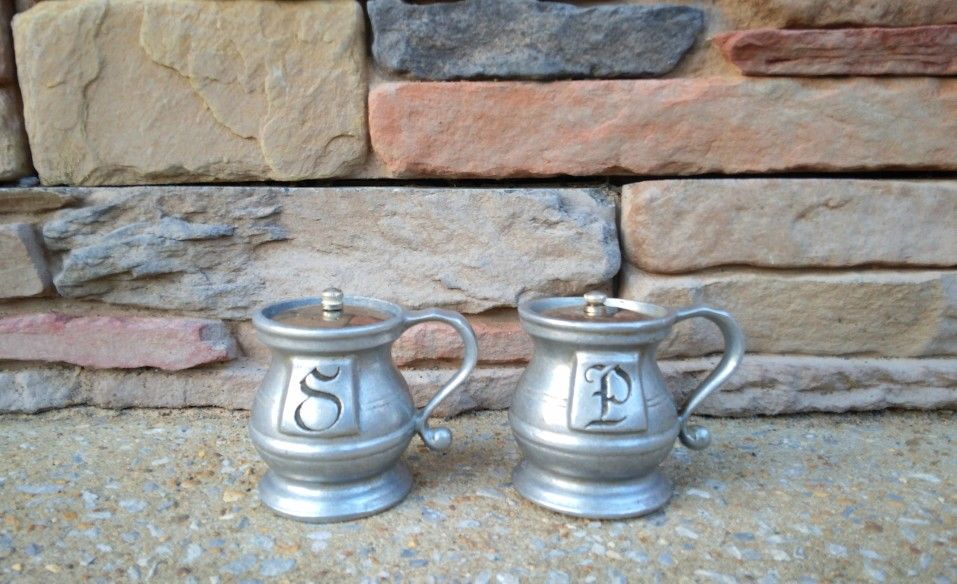 Vintage Wilton Armetale Pewter Salt & Pepper Shakers