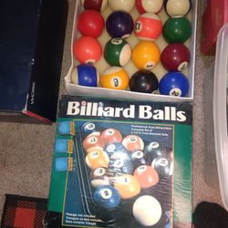 Pool Table Ball's Set With 3 New Chalks 