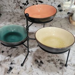 Round, ceramic snack  serving set