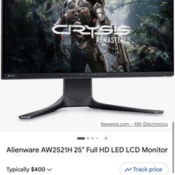 Alienware 240hz Gaming Monitor AW2521HFL