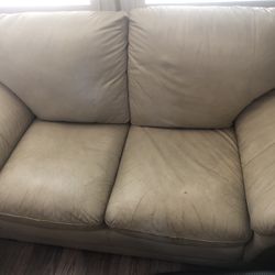 Leather Sofa  2 Piece Set (2 & 1 Seat) Need Clean. Retail 1700