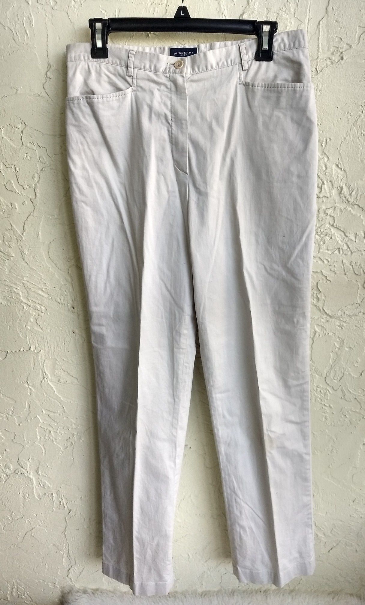 BURBERRY Women's Tan Cotton Elestane Stretch Golf Pants sz 8 with Pockets