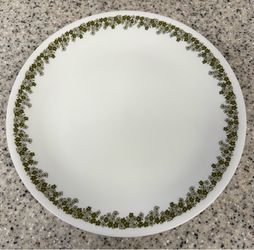 8 Vintage Corelle Spring Blossom Green (Crazy Daisy) Dinner Plates