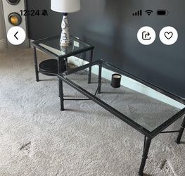 Dual matching glass coffee tables