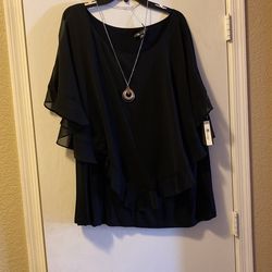 Plus Size Layered Top With Necklace New