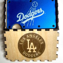 Dodgers Wallet With Wooden case 