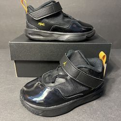 Jordan Stay Loyal 3 (TD) Black Yellow Ochre White Shoes Size 4C