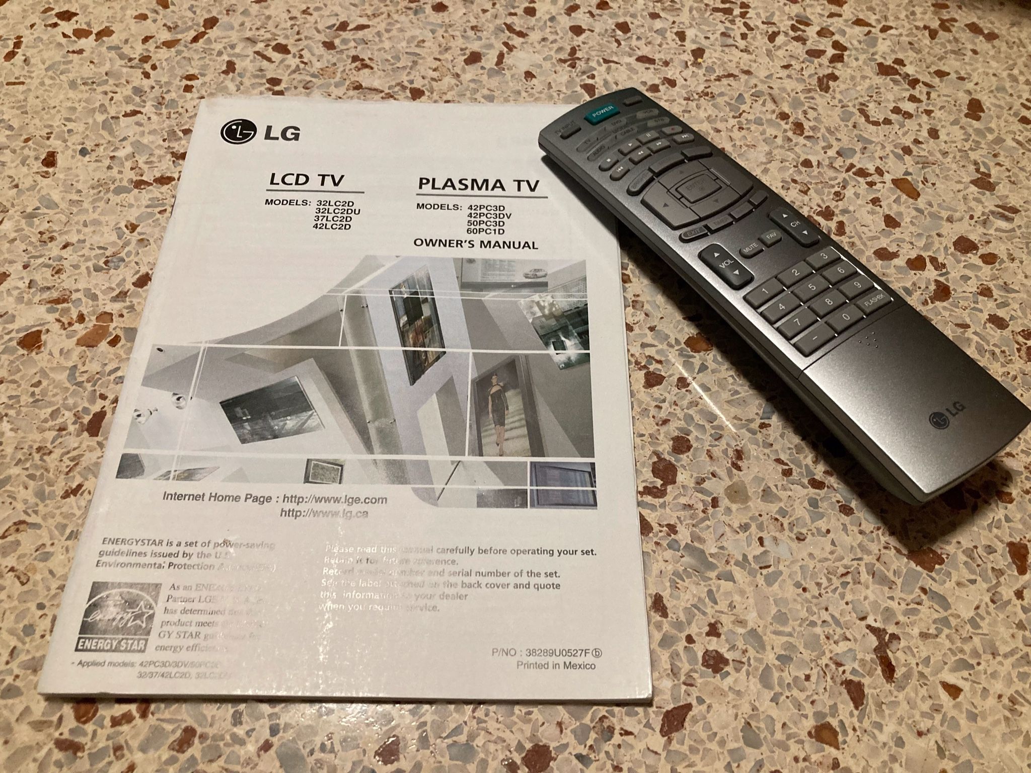 LG TV REMOTE CONTROL & MANUAL (read description)