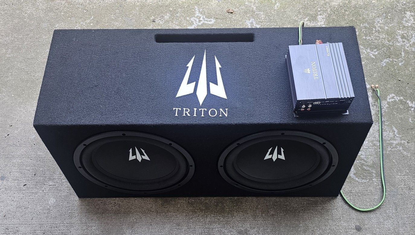 2 Triton 10" Inch Subwoofers With Amp