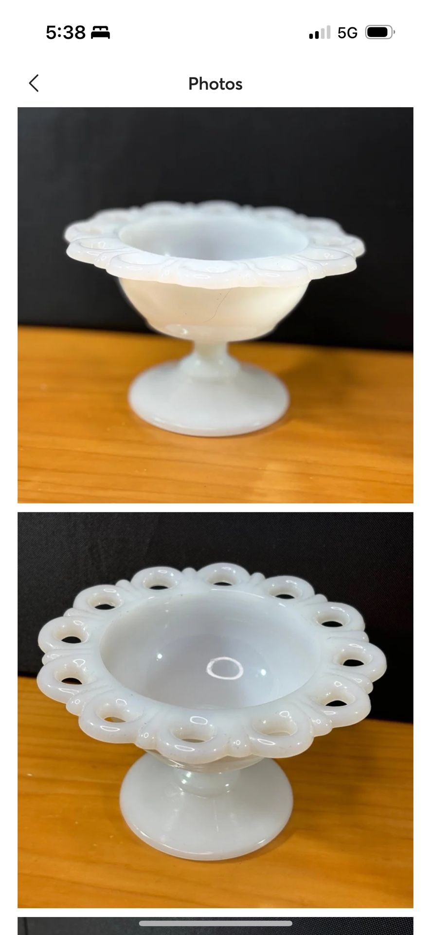 Vintage 1950’s milk glass candy dish