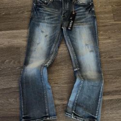 Flared purple jeans