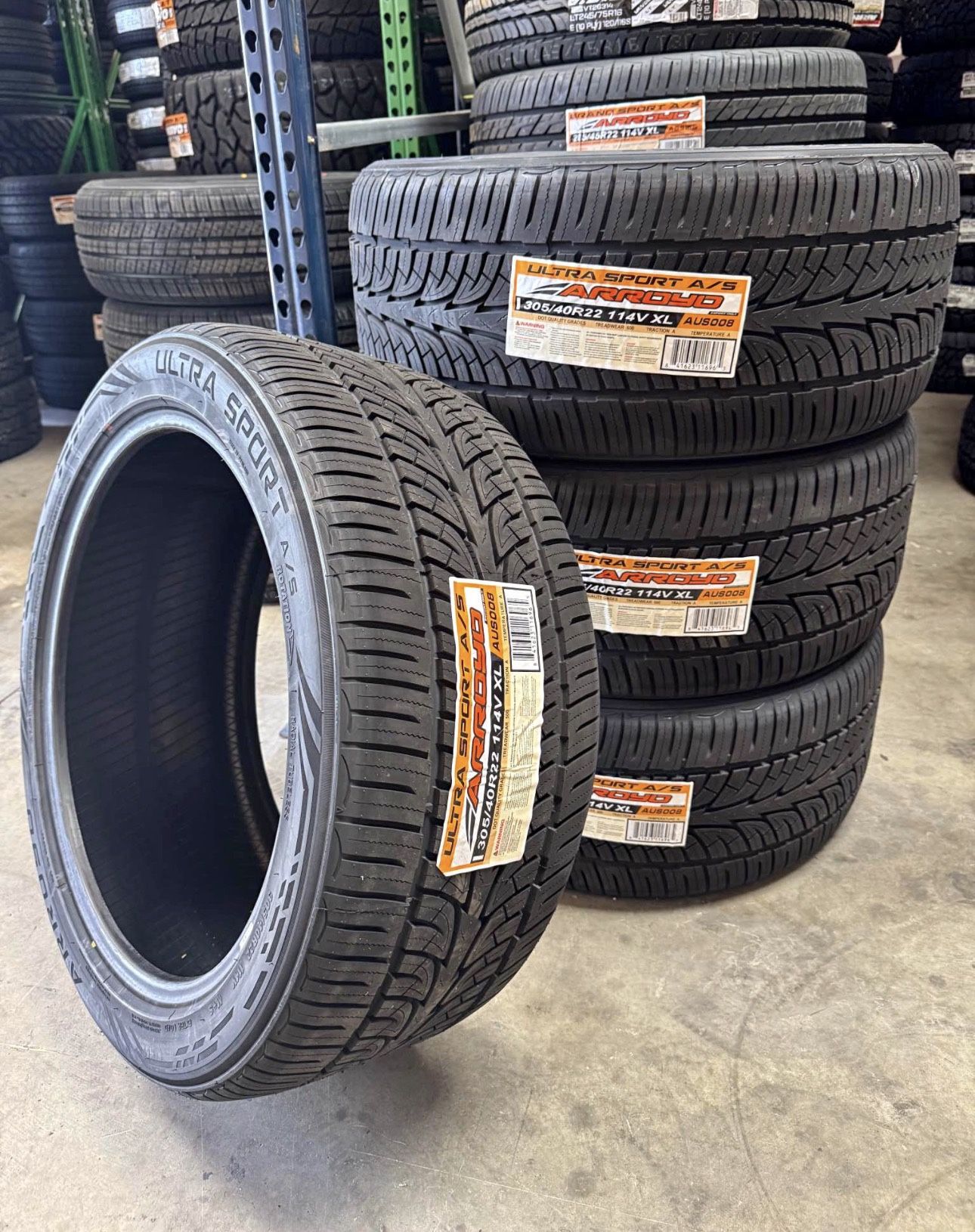 305/40/22 Arroyo Set Of (4) New Tires Mounted And Balanced