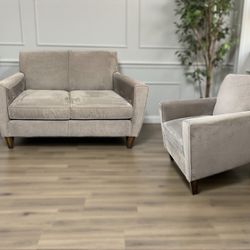 Flexsteel Digby Grayish Beige Loveseat & Armchair Set