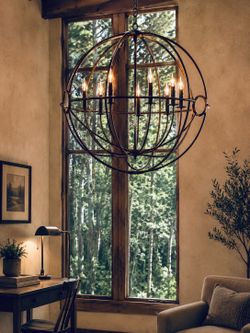 Rustic Metal Orb Chandelier - Restoration Hardware