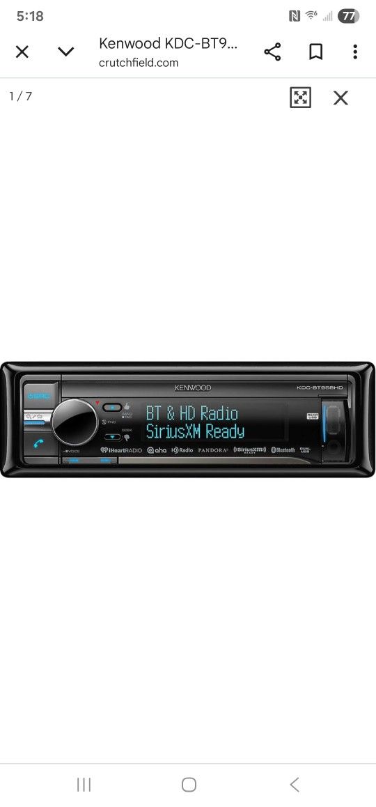 Kenwood KDC-BT958HD Radio System