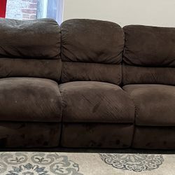Reclining sofa and matching loveseat.  And water cooler. Make an offer