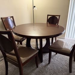 Dining Table and 4 Suede Chairs