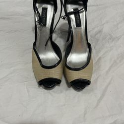 brand new black- white heels