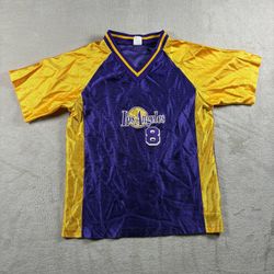 Vintage Los Angeles Lakers Kobe #8 Pre Game Warm Up Shirt Youth M Yellow 90s#2B