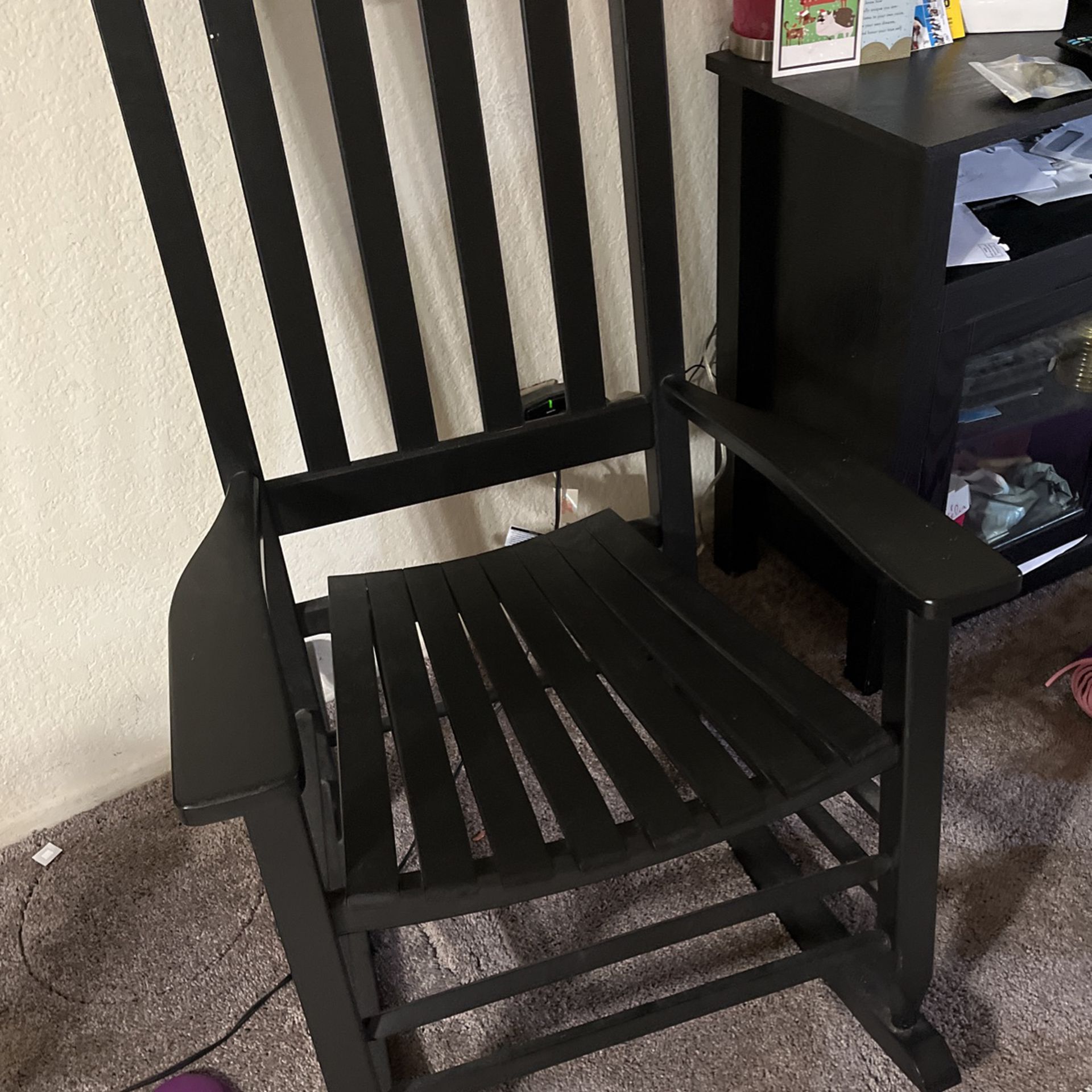 Wooden rocking chair,( Black)