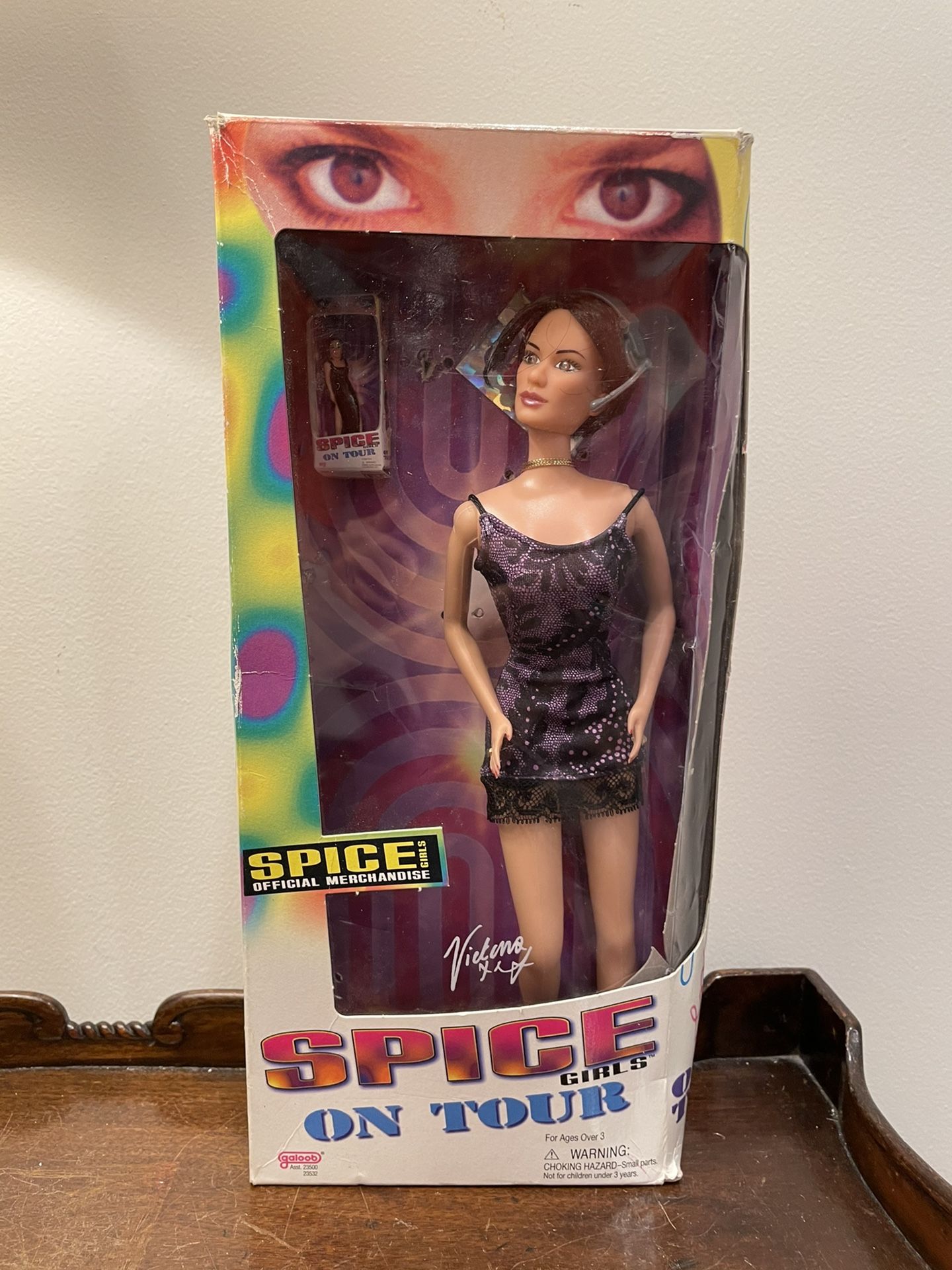 Galoob Spice Girl’s On Tour Victoria Spice Girl Barbie Doll. Condition is pre owned. It appears the box has been opened and the doll itself perhaps pl
