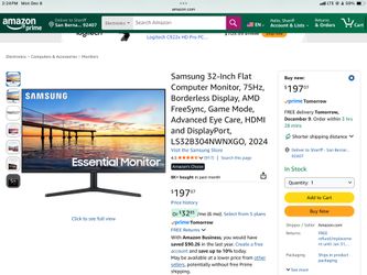 Samsung 32-Inch Monitor, 75Hz
