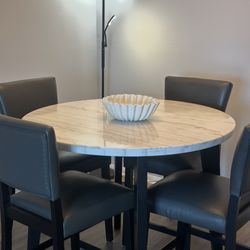 Marble Table W/ 4 Chairs