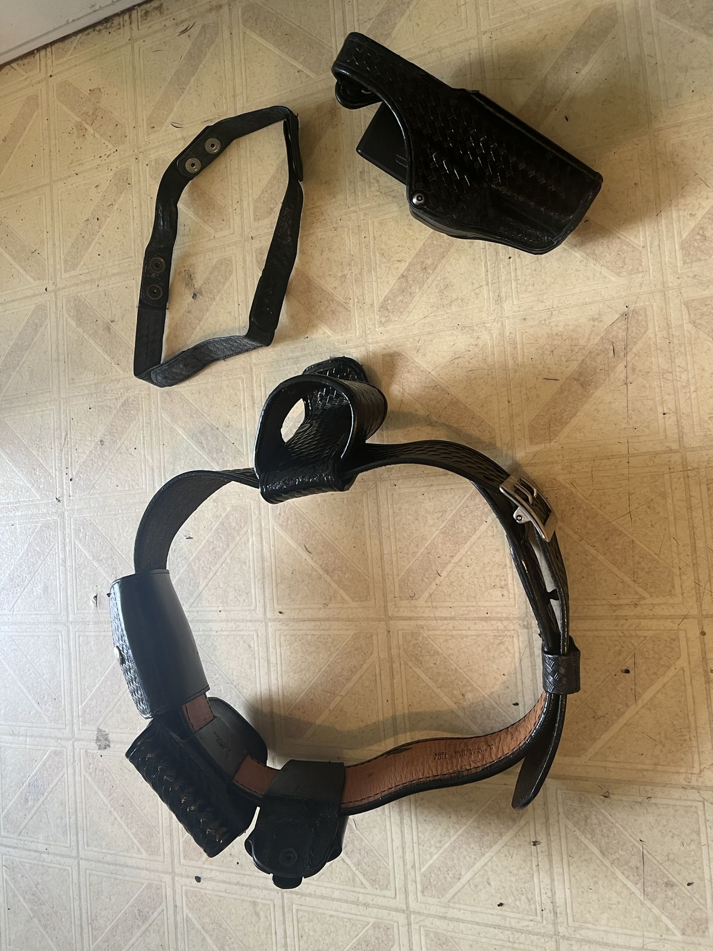 Full Grain Leather Security Utility Belt - W36