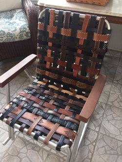 VINTAGE ROCKING CHAIR MADE WITH BELTS