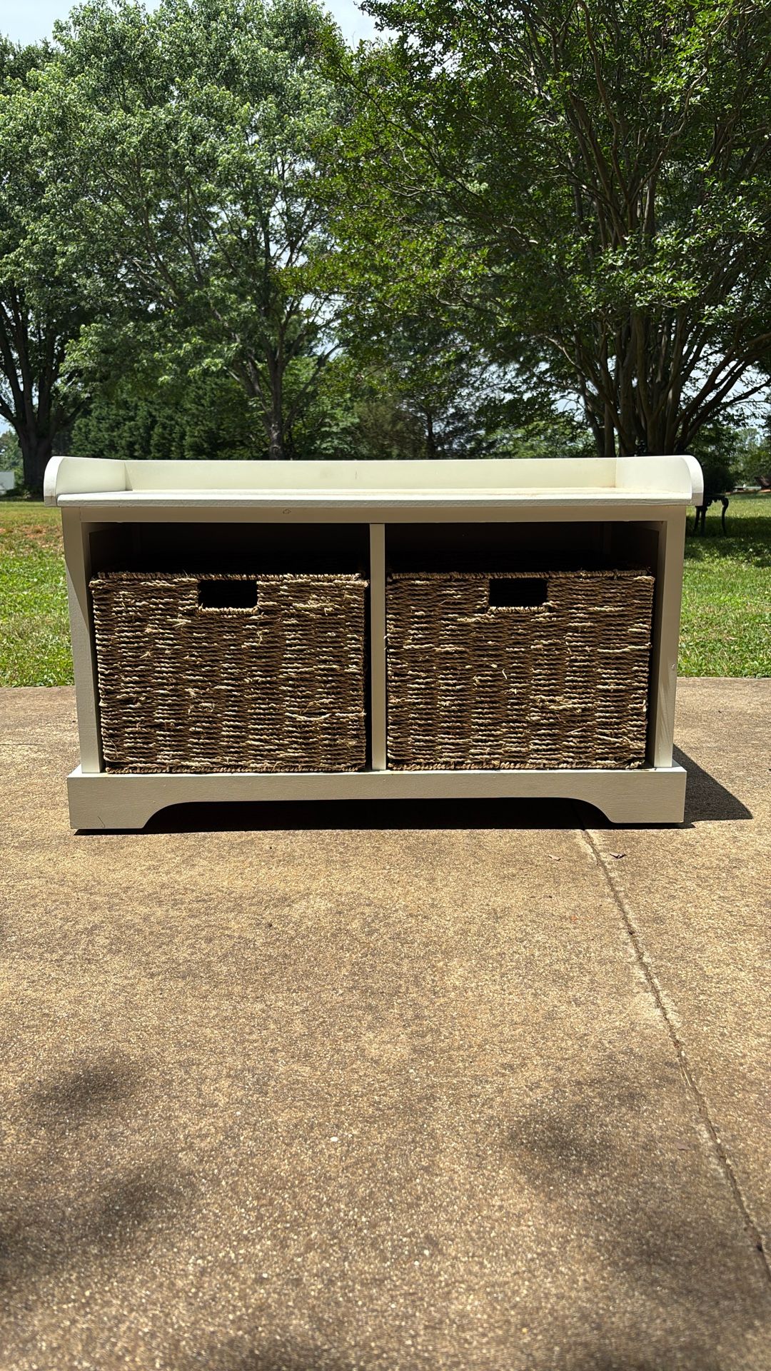 Bench With Storage Baskets