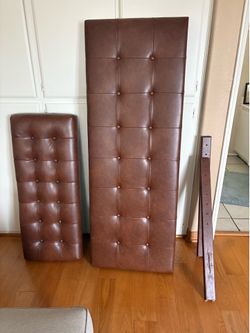 Leather Queen head Board and ottoman