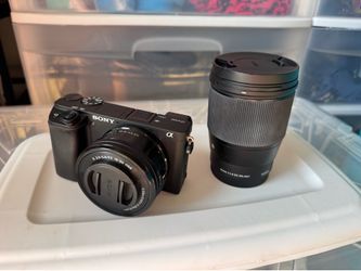 Sony A6400 with kit lens and additional lens