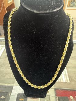 10kt semi solid big rope gold chain 26 inches