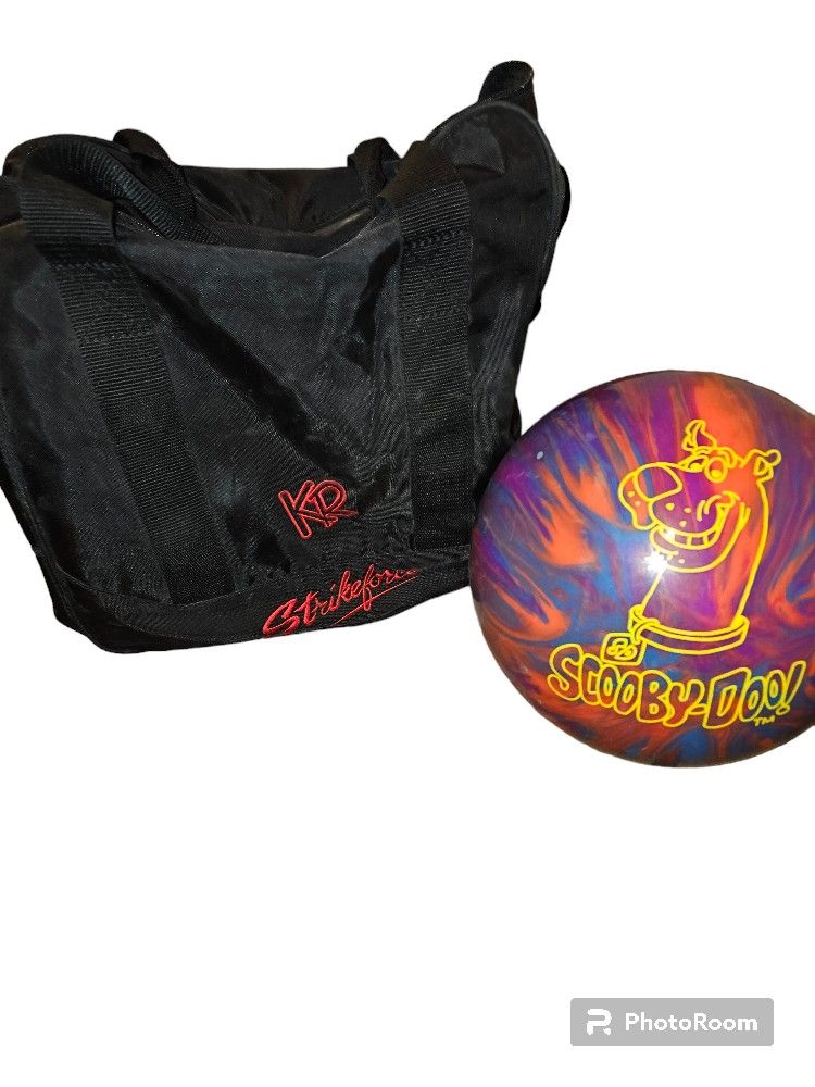 BRUNSWICK SCOOBY-DOO BOWLING BALL WITH BOWLING BAG STRIKE-FORCE 