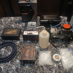 AIRBRUSH KITS ,BLACK WIDOW, BADGER ,COMPRESSOR,HOSES,POWER SUPPLY BOXES,INK CAPS