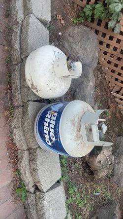 Two Used Propane Tanks Blue Rhino